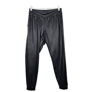 Commando Faux Leather Jogger Pants Black Women's Size Medium